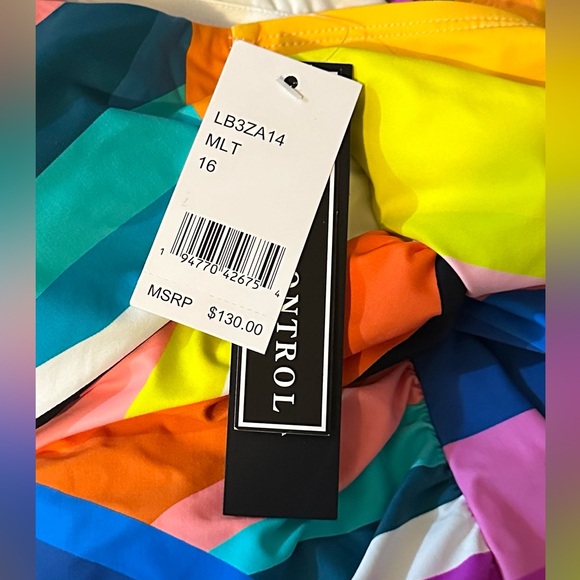 La Blanca  Size 16 Sunscape Striped One-Shoulder One-Piece Swimsuit - Picture 3 of 7